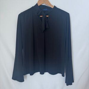 Apt. 9 Black Tie-Neck Blouse